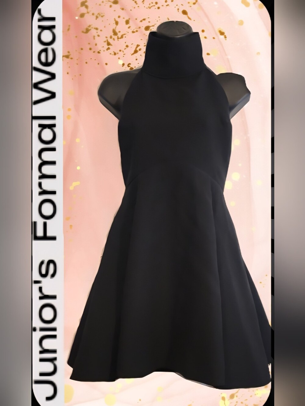 Halter Black Turtleneck Fit&Flare Mini Dress - Juniors Size: M - Brand: Finders